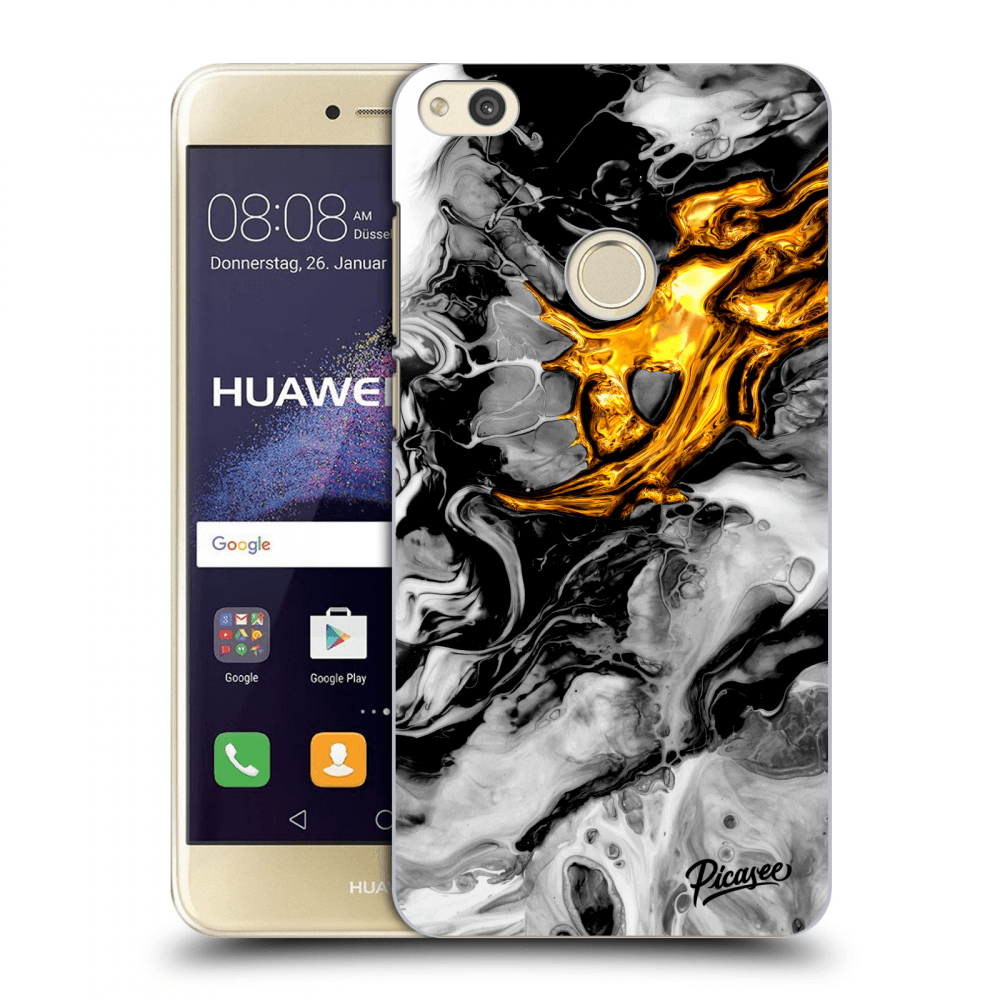 Picasee Huawei P9 Lite 2017 Hülle - Transparentes Silikon - Black Gold 2