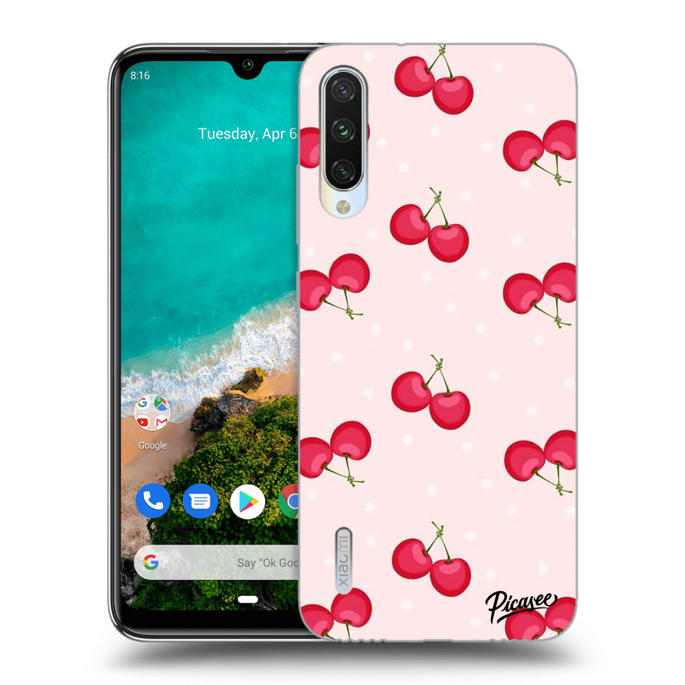 Picasee Xiaomi Mi A3 Hülle - Schwarzes Silikon - Cherries