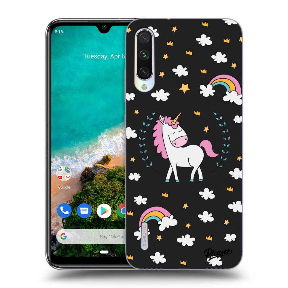 Picasee Xiaomi Mi A3 Hülle - Schwarzes Silikon - Unicorn star heaven