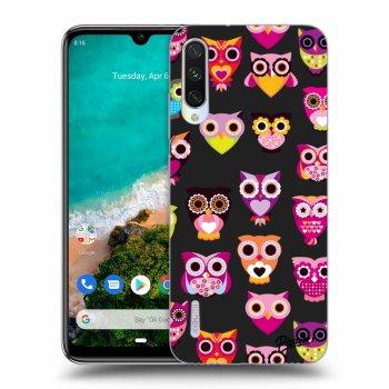 Picasee Xiaomi Mi A3 Hülle - Schwarzes Silikon - Owls