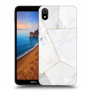 Picasee Xiaomi Redmi 7A Hülle - Transparentes Silikon - White tile