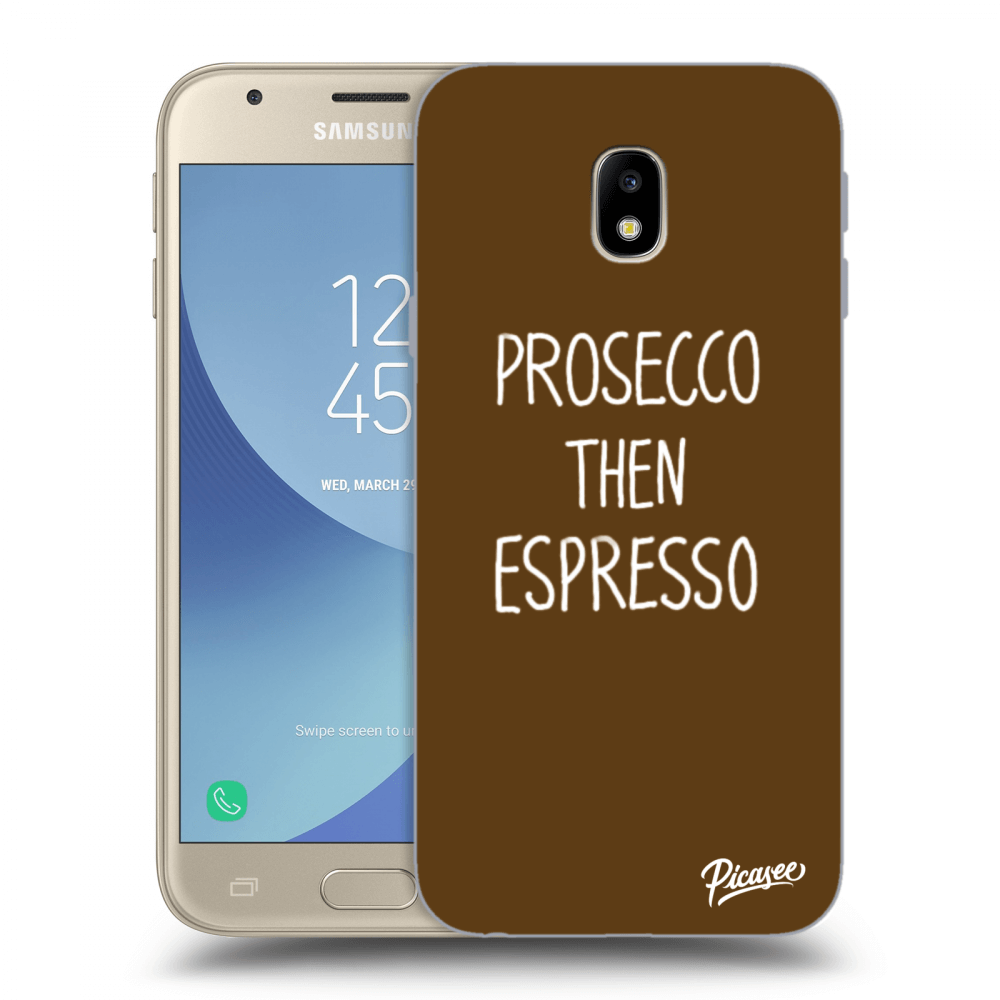 Picasee Samsung Galaxy J3 2017 J330F Hülle - Schwarzes Silikon - Prosecco then espresso