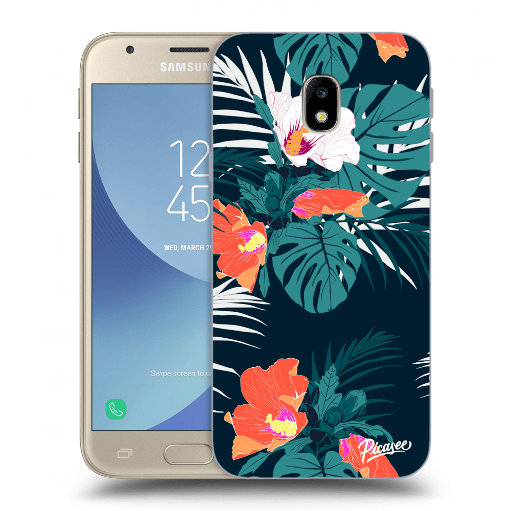 Picasee Samsung Galaxy J3 2017 J330F Hülle - Transparentes Silikon - Monstera Color