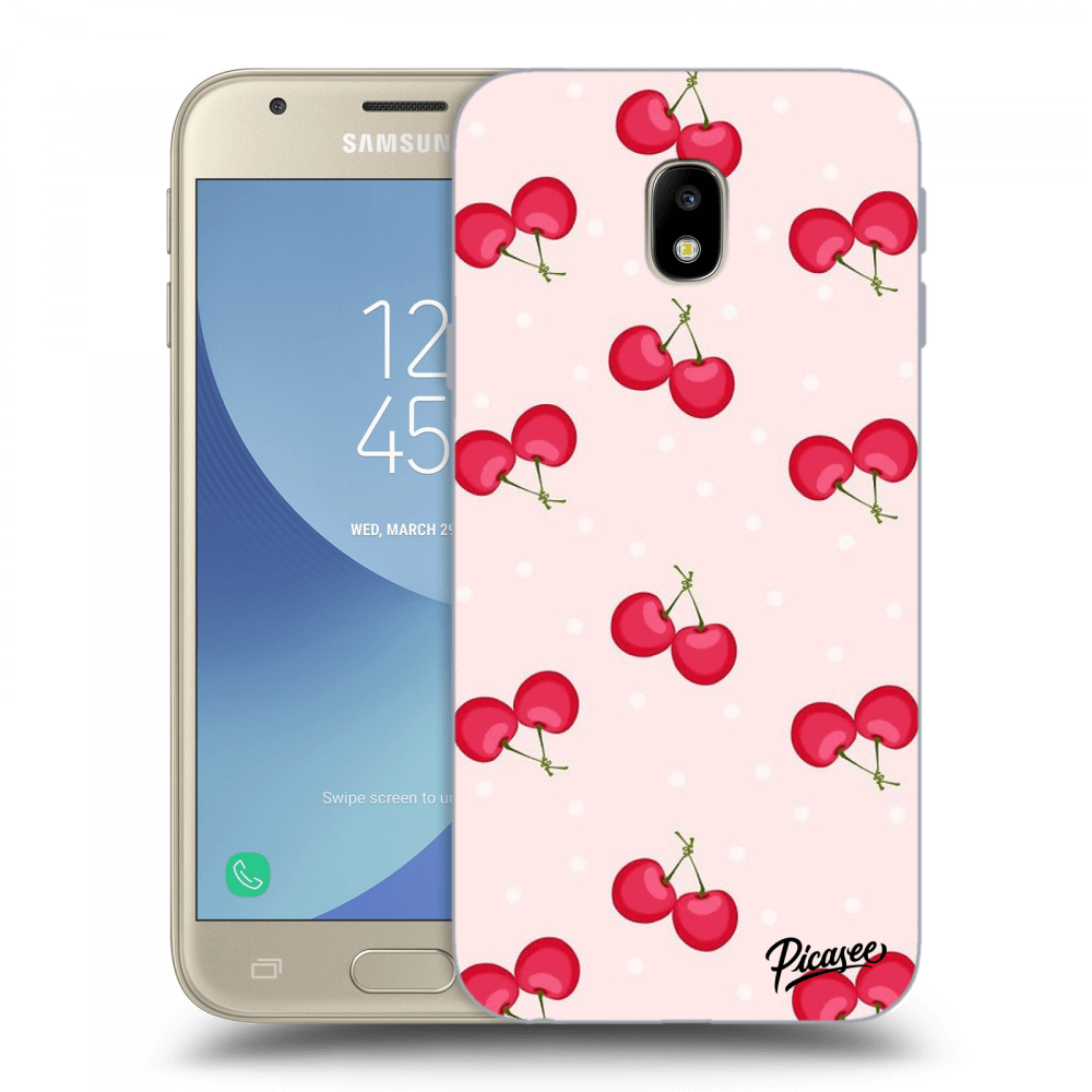 Picasee Samsung Galaxy J3 2017 J330F Hülle - Transparentes Silikon - Cherries