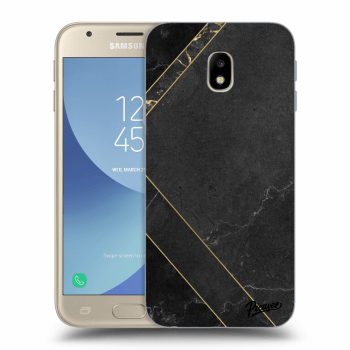 Picasee Samsung Galaxy J3 2017 J330F Hülle - Schwarzes Silikon - Black tile