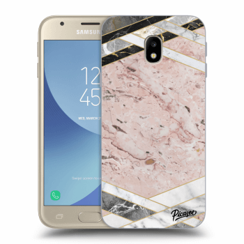 Picasee Samsung Galaxy J3 2017 J330F Hülle - Transparentes Silikon - Pink geometry