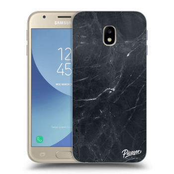 Picasee Samsung Galaxy J3 2017 J330F Hülle - Transparentes Silikon - Black marble