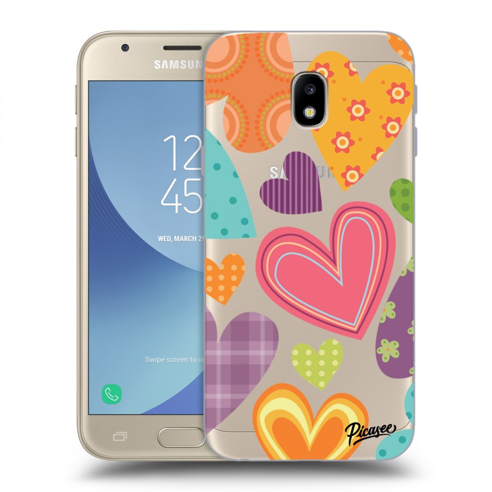 Picasee Samsung Galaxy J3 2017 J330F Hülle - Transparentes Silikon - Colored heart