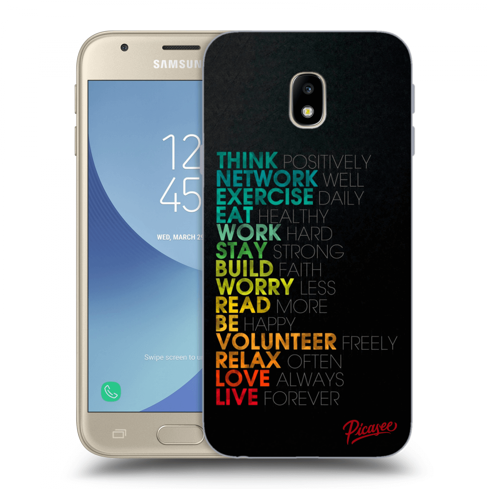 Picasee Samsung Galaxy J3 2017 J330F Hülle - Transparentes Silikon - Motto life