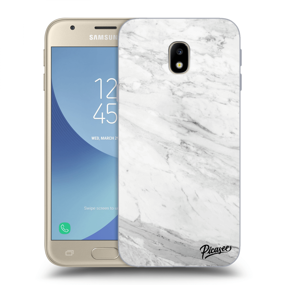 Picasee Samsung Galaxy J3 2017 J330F Hülle - Transparentes Silikon - White marble