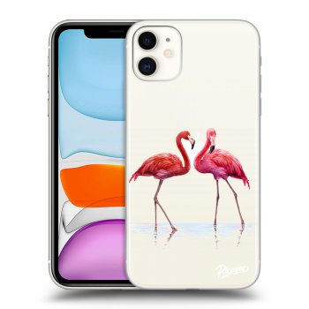 Picasee Apple iPhone 11 Hülle - Transparentes Silikon - Flamingos couple