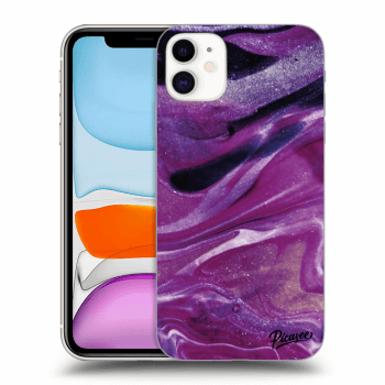 Picasee Apple iPhone 11 Hülle - Transparentes Silikon - Purple glitter