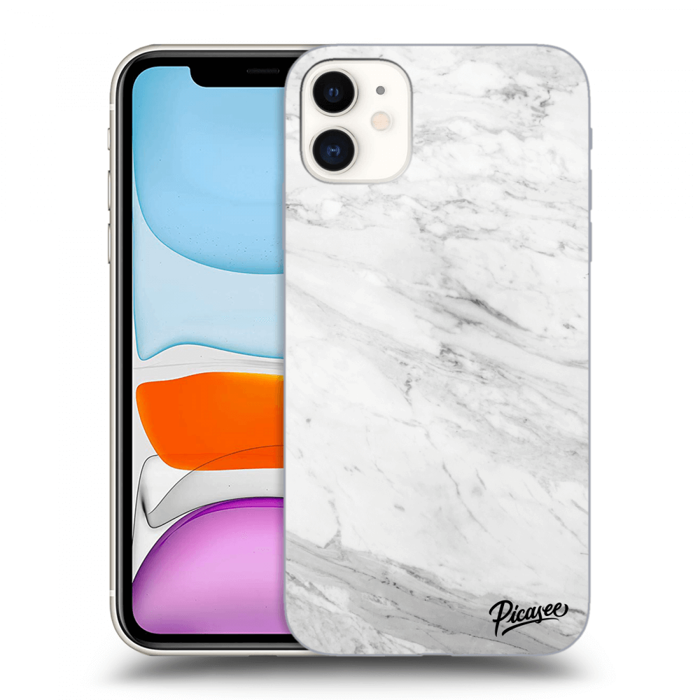 Picasee Apple iPhone 11 Hülle - Transparentes Silikon - White marble
