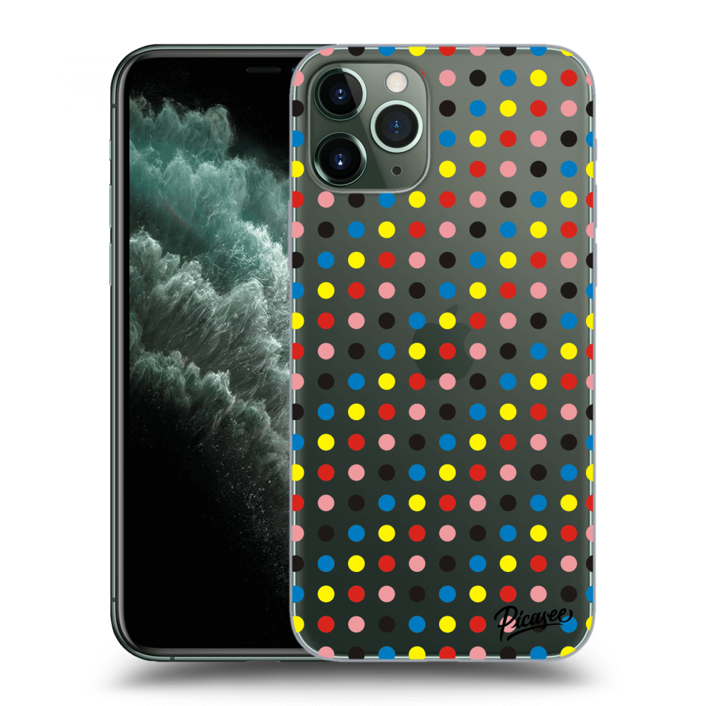 Picasee Apple iPhone 11 Pro Hülle - Transparentes Silikon - Colorful dots