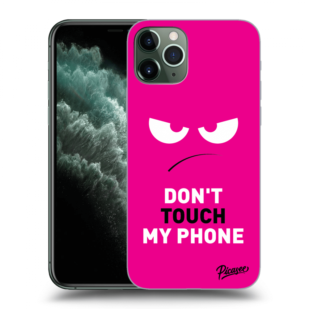Picasee Apple iPhone 11 Pro Hülle - Transparentes Silikon - Angry Eyes - Pink