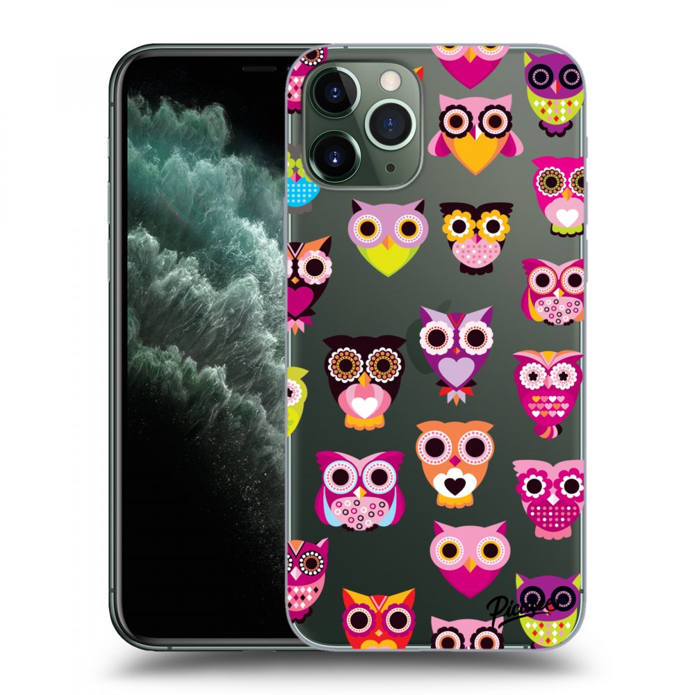 Picasee Apple iPhone 11 Pro Hülle - Transparentes Silikon - Owls