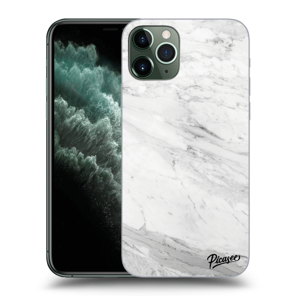 Picasee Apple iPhone 11 Pro Hülle - Transparentes Silikon - White marble