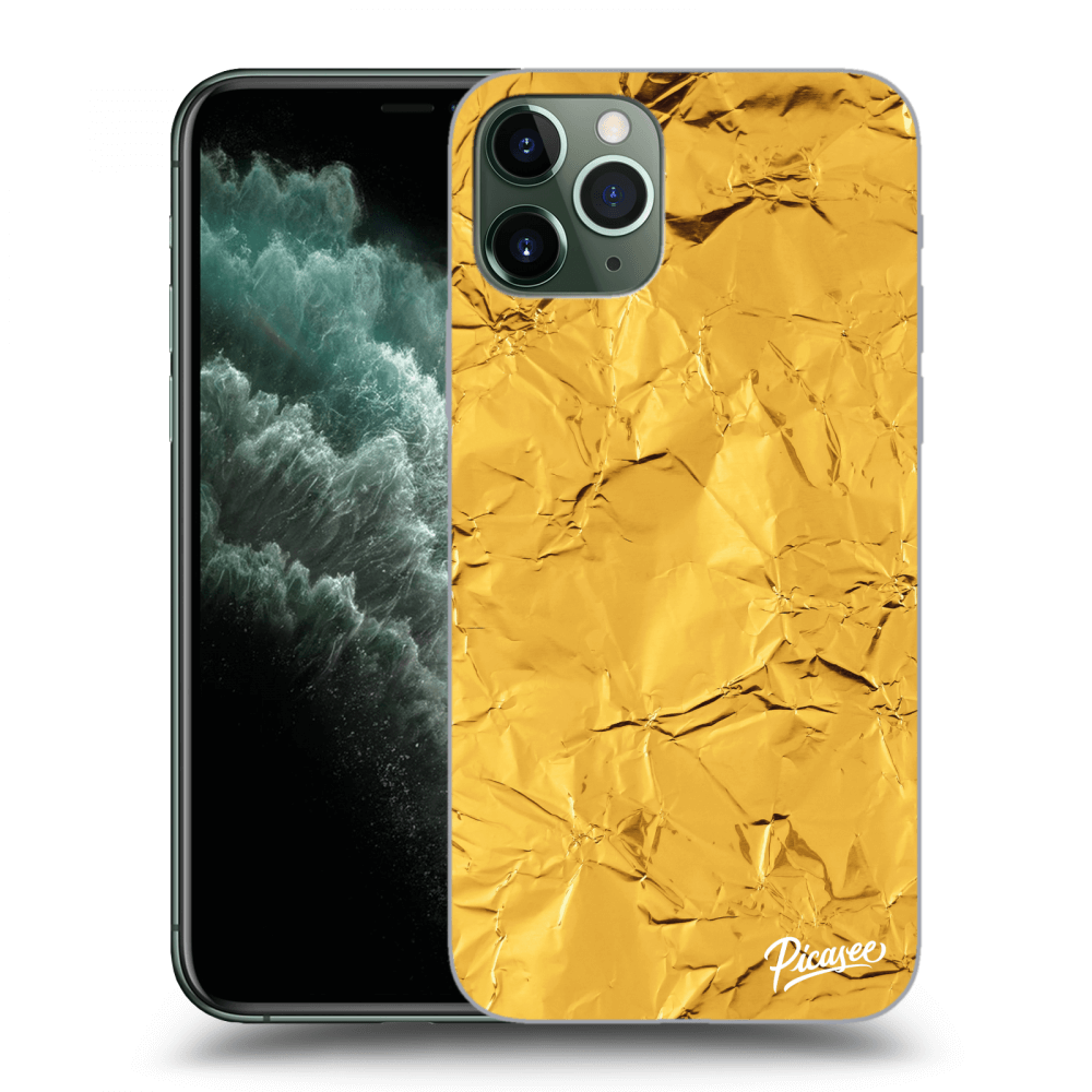 Picasee Apple iPhone 11 Pro Hülle - Transparentes Silikon - Gold