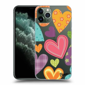 Picasee Apple iPhone 11 Pro Max Hülle - Transparentes Silikon - Colored heart