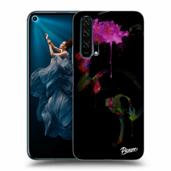 Picasee Honor 20 Pro Hülle - Schwarzes Silikon - Peony black