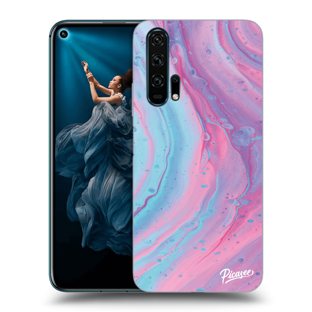 Picasee Honor 20 Pro Hülle - Schwarzes Silikon - Pink liquid