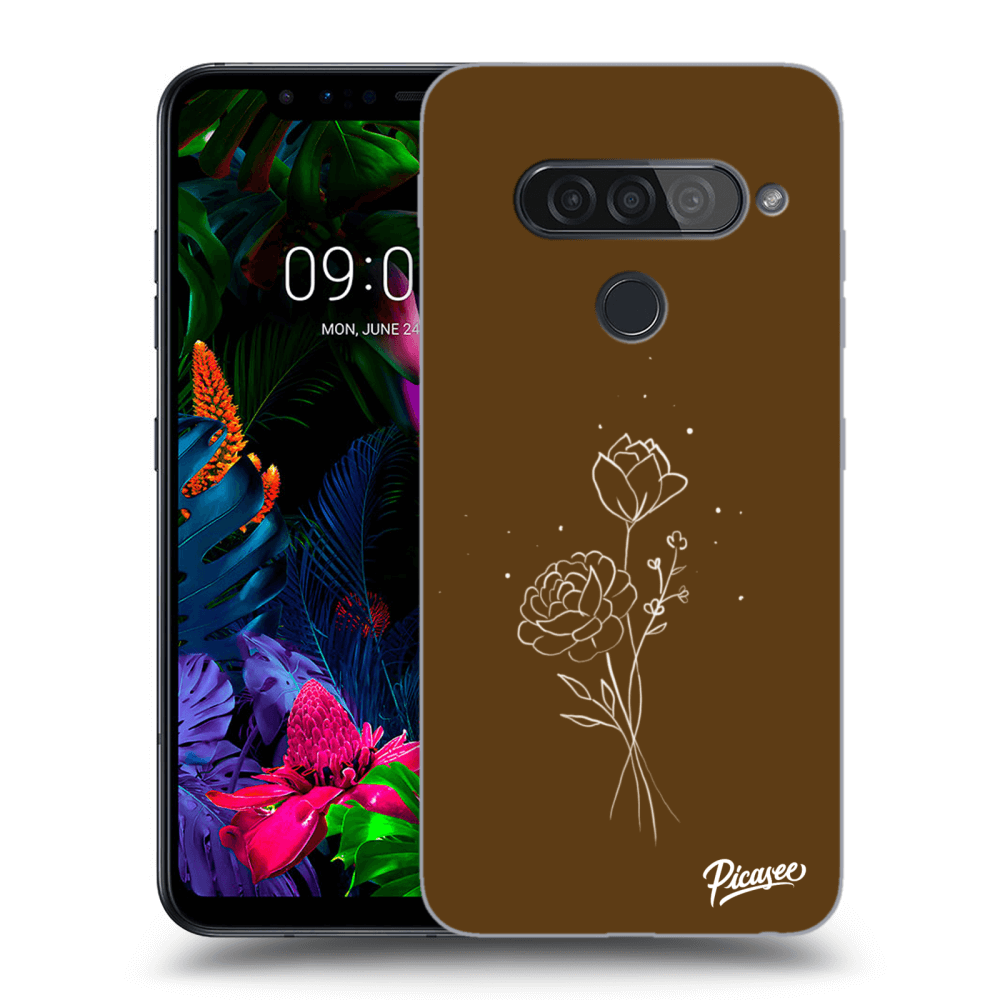 Picasee LG G8s ThinQ Hülle - Transparentes Silikon - Brown flowers