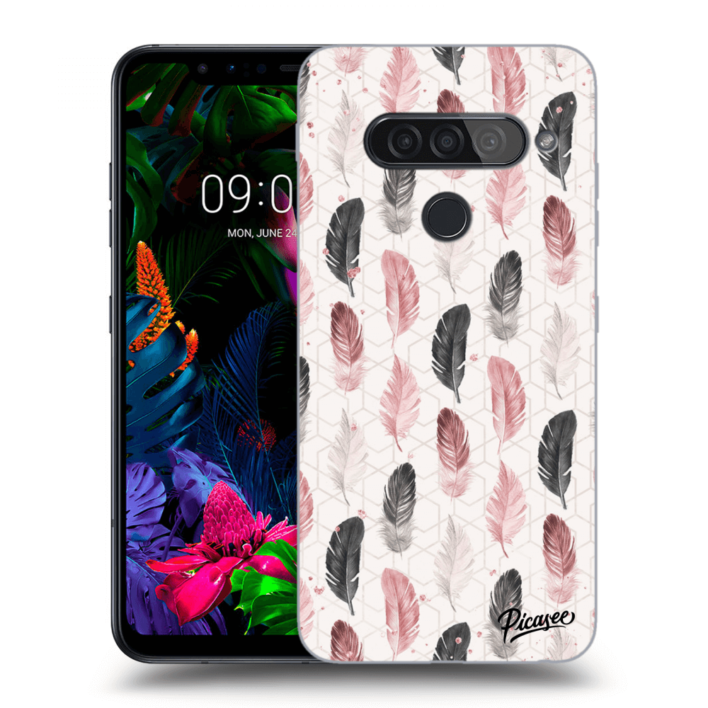 Picasee LG G8s ThinQ Hülle - Transparentes Silikon - Feather 2