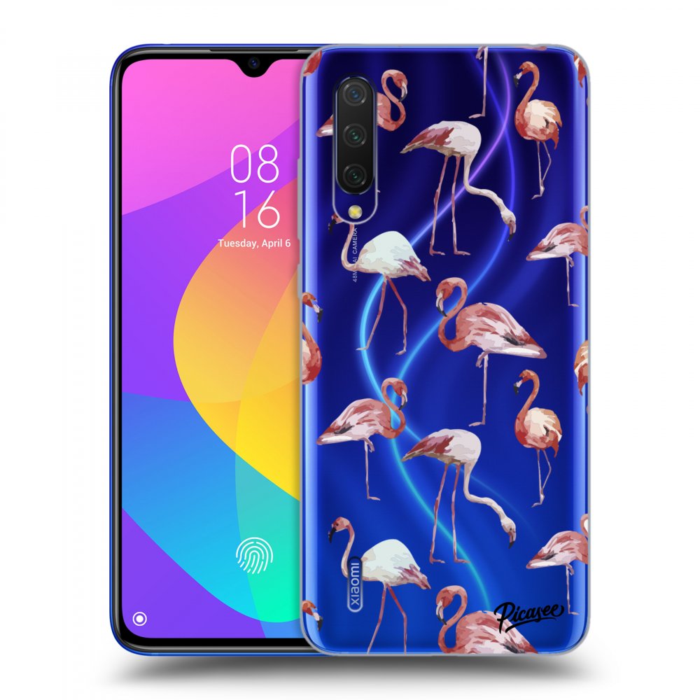 Picasee Xiaomi Mi 9 Lite Hülle - Transparentes Silikon - Flamingos