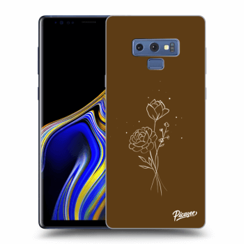 Picasee Samsung Galaxy Note 9 N960F Hülle - Schwarzes Silikon - Brown flowers