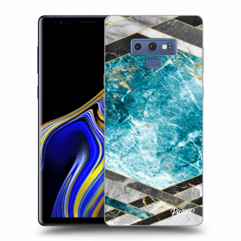 Picasee Samsung Galaxy Note 9 N960F Hülle - Schwarzes Silikon - Blue geometry