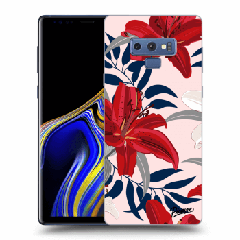Picasee Samsung Galaxy Note 9 N960F Hülle - Schwarzes Silikon - Red Lily