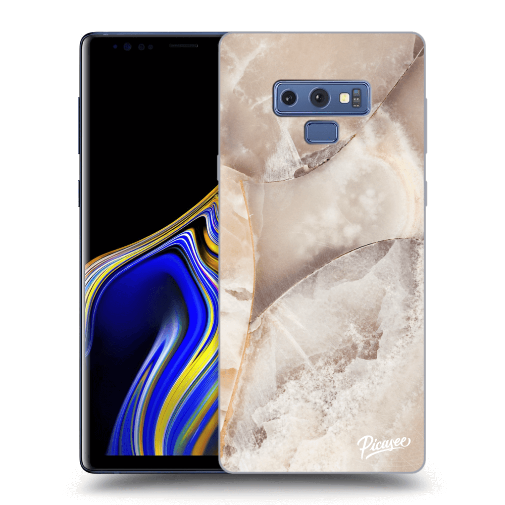 Picasee Samsung Galaxy Note 9 N960F Hülle - Schwarzes Silikon - Cream marble