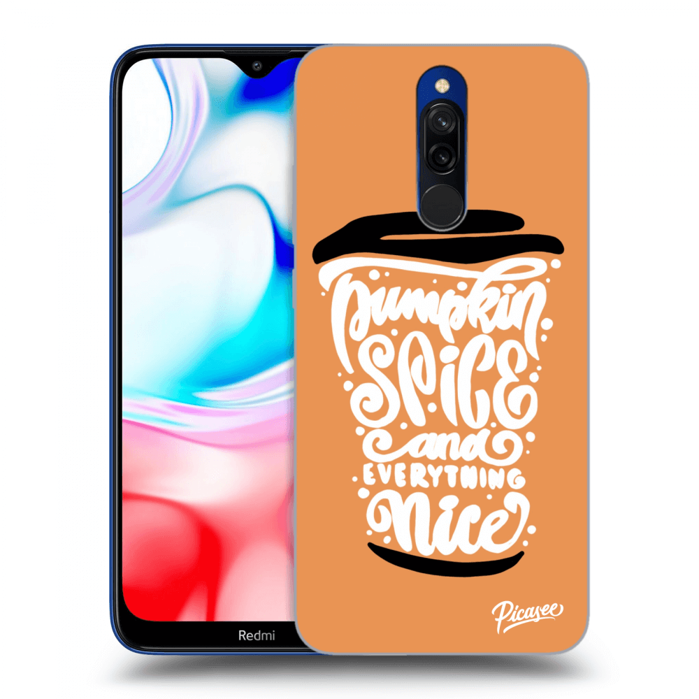Picasee Xiaomi Redmi 8 Hülle - Schwarzes Silikon - Pumpkin coffee