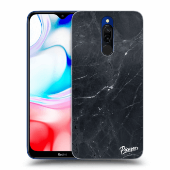 Picasee Xiaomi Redmi 8 Hülle - Transparentes Silikon - Black marble