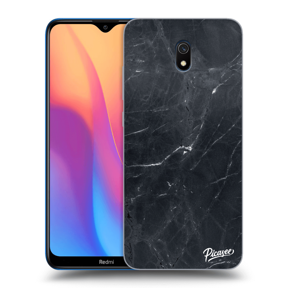 Picasee Xiaomi Redmi 8A Hülle - Schwarzes Silikon - Black marble