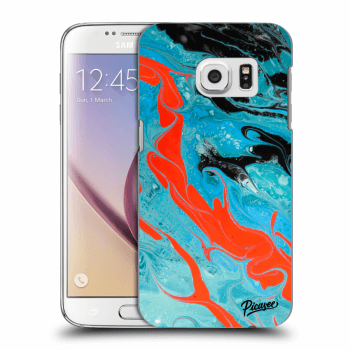 Picasee Samsung Galaxy S7 G930F Hülle - Transparentes Silikon - Blue Magma