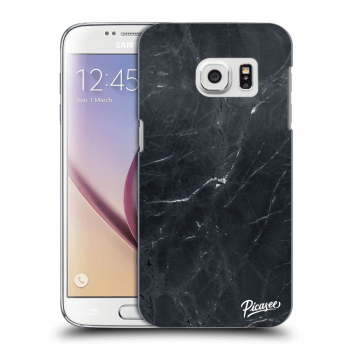 Picasee Samsung Galaxy S7 G930F Hülle - Transparentes Silikon - Black marble