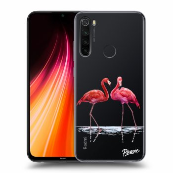Picasee Xiaomi Redmi Note 8T Hülle - Transparentes Silikon - Flamingos couple