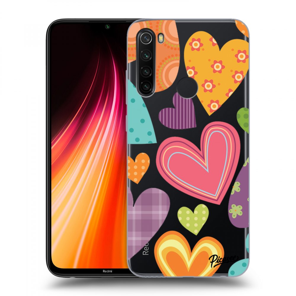 Picasee Xiaomi Redmi Note 8T Hülle - Transparentes Silikon - Colored heart