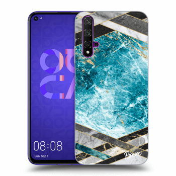 Hülle für Huawei Nova 5T - Blue geometry