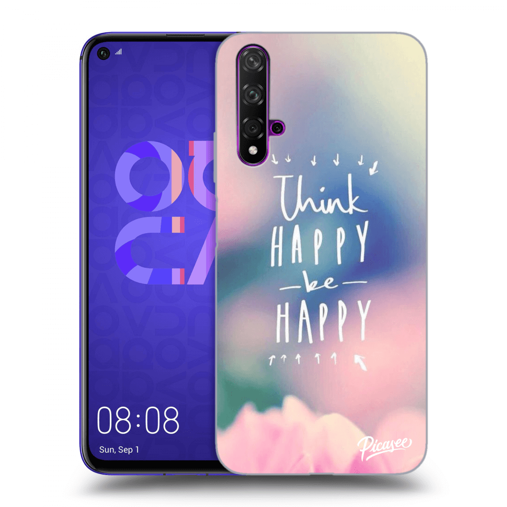 Picasee Huawei Nova 5T Hülle - Transparentes Silikon - Think happy be happy