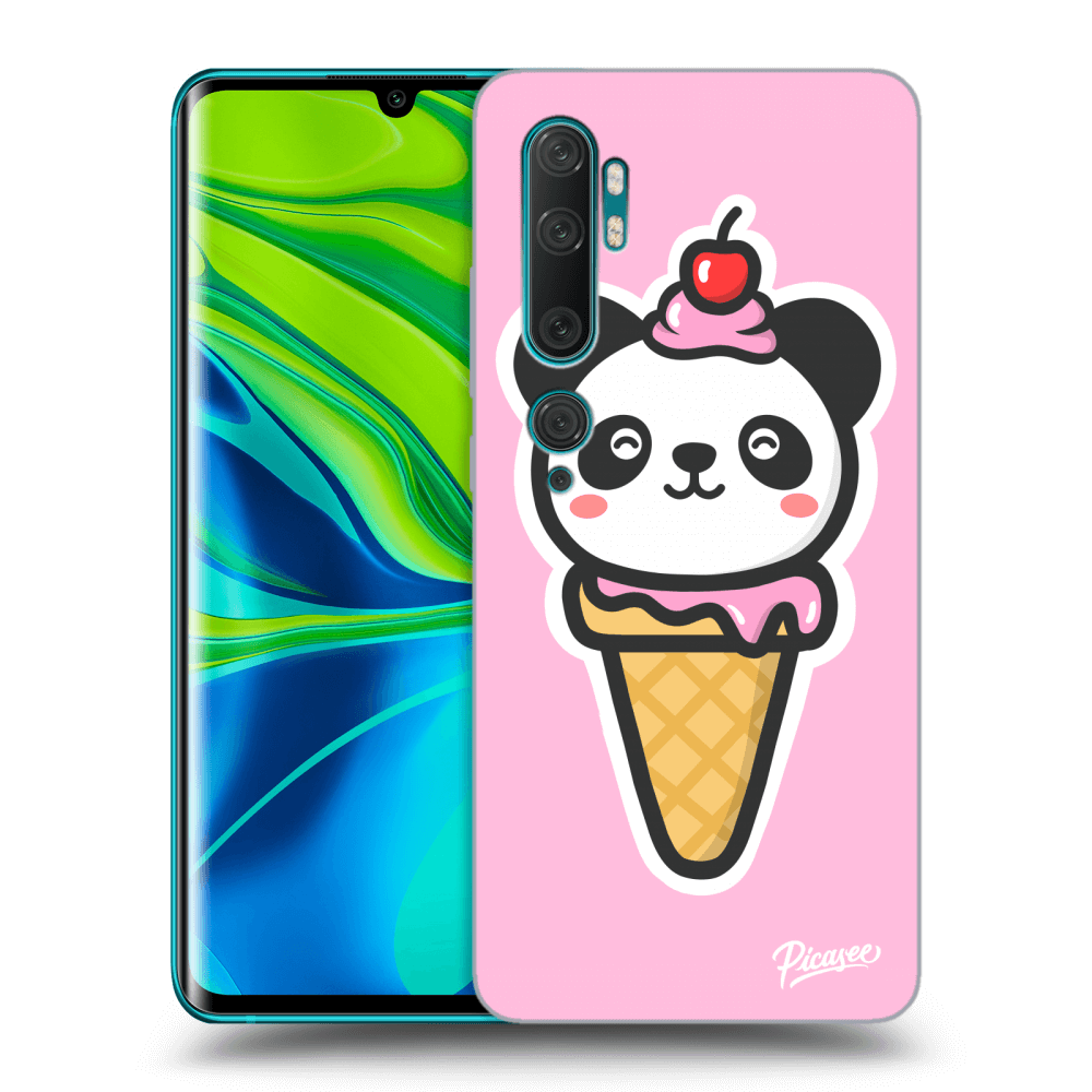 Picasee Xiaomi Mi Note 10 (Pro) Hülle - Schwarzes Silikon - Ice Cream Panda