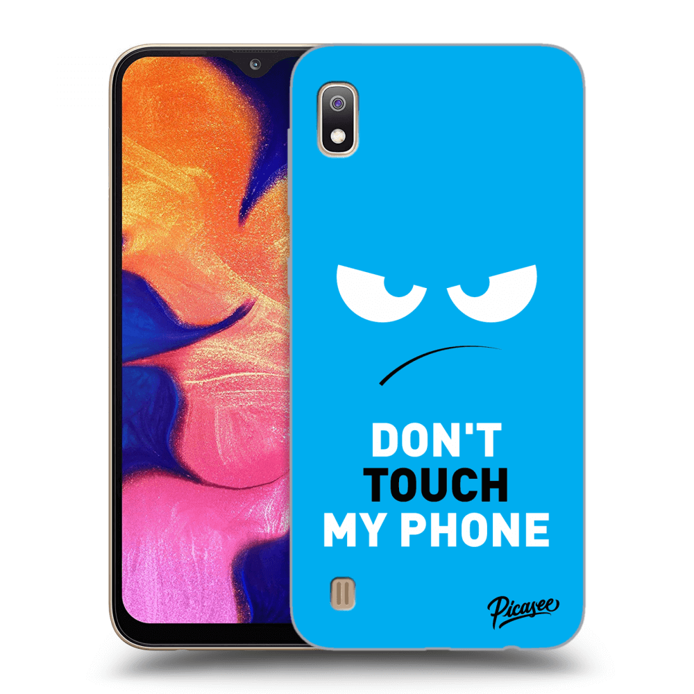 Picasee Samsung Galaxy A10 A105F Hülle - Schwarzes Silikon - Angry Eyes - Blue