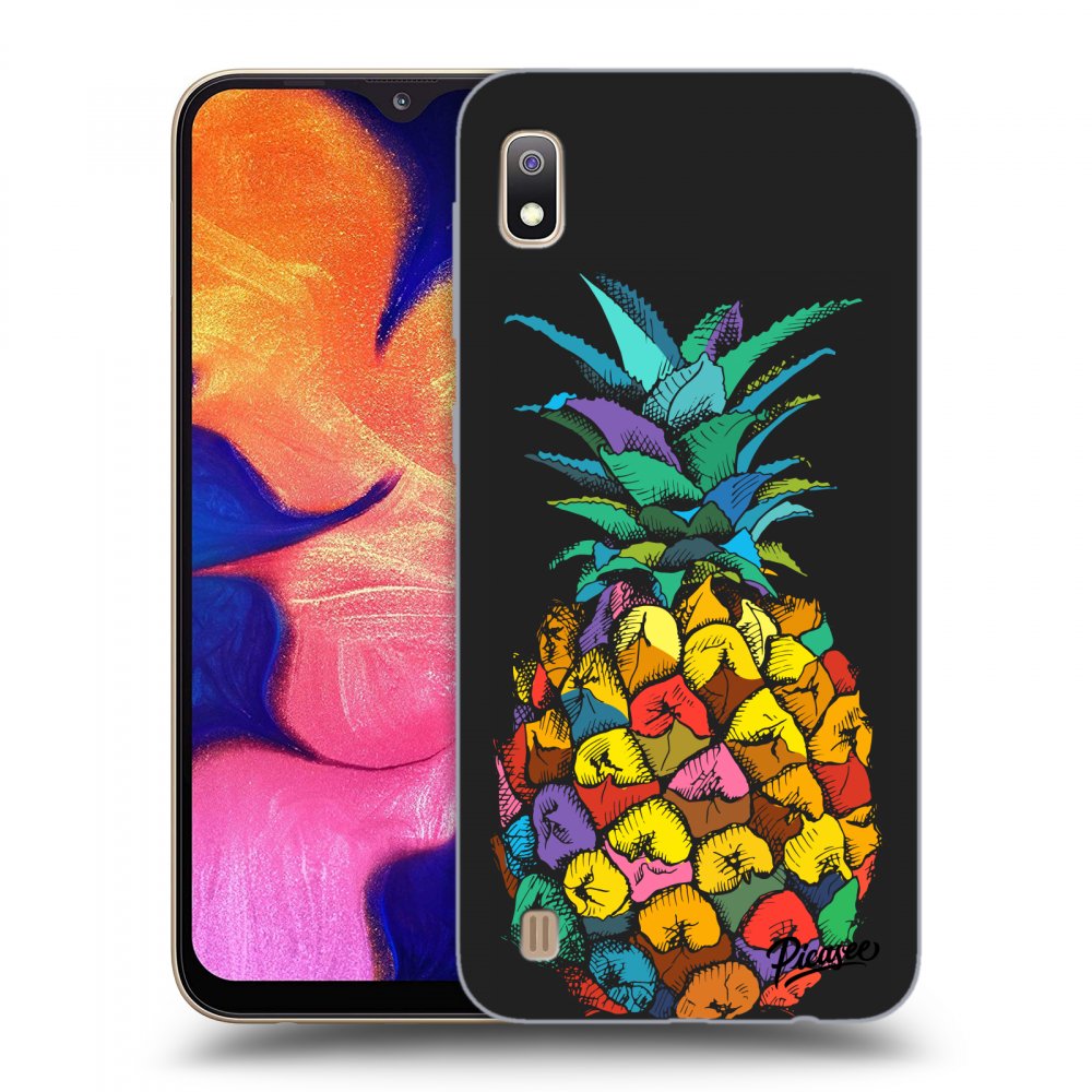 Picasee Samsung Galaxy A10 A105F Hülle - Schwarzes Silikon - Pineapple