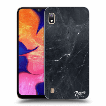 Picasee Samsung Galaxy A10 A105F Hülle - Schwarzes Silikon - Black marble