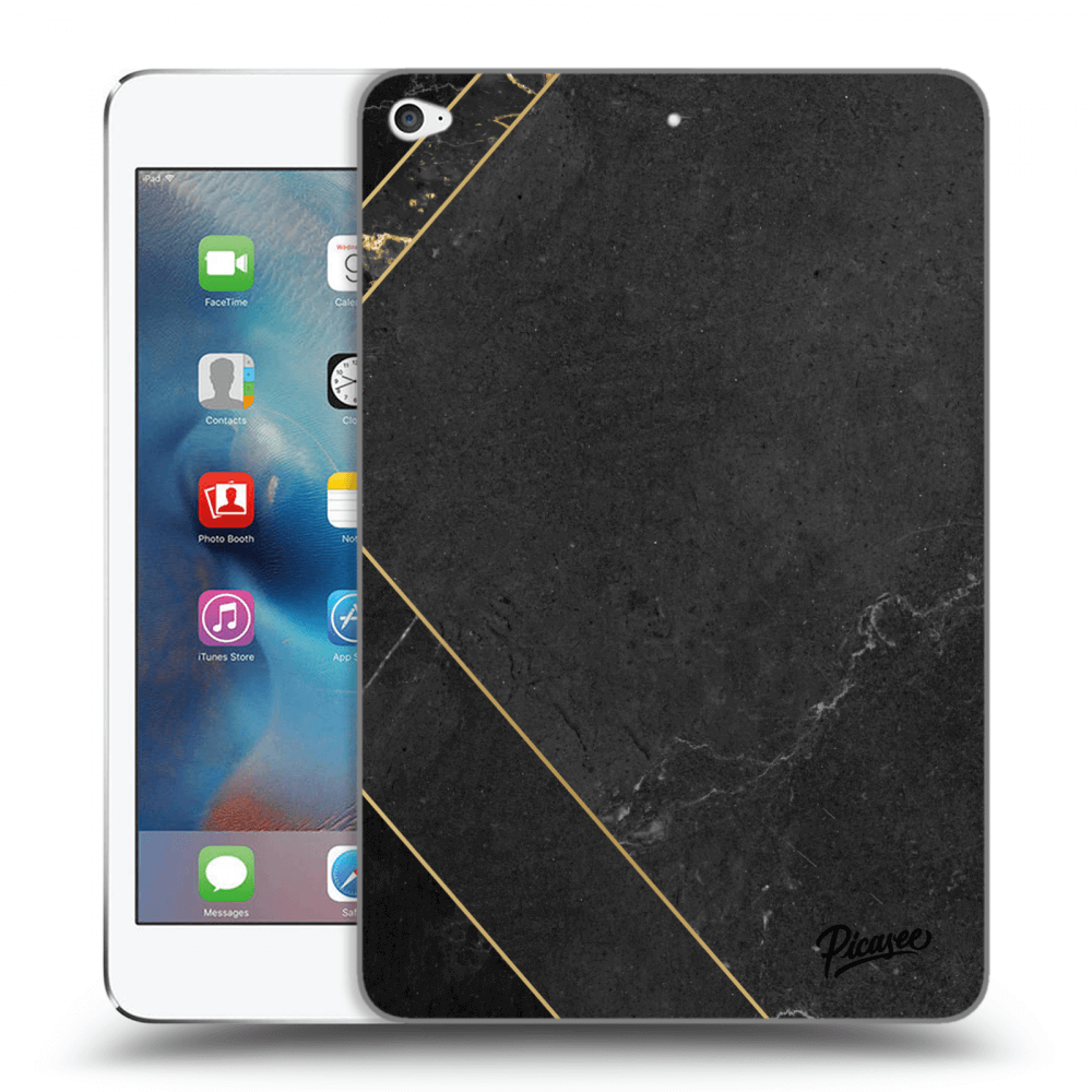 Picasee transparente Silikonhülle für Apple iPad mini 4 - Black tile