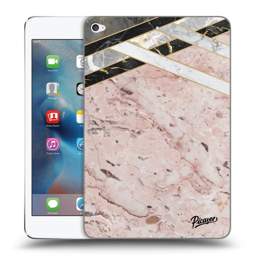 Picasee transparente Silikonhülle für Apple iPad mini 4 - Pink geometry