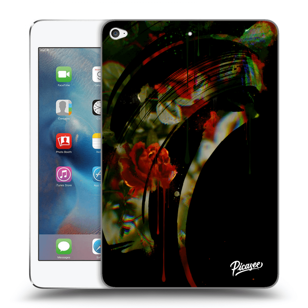 Picasee transparente Silikonhülle für Apple iPad mini 4 - Roses black