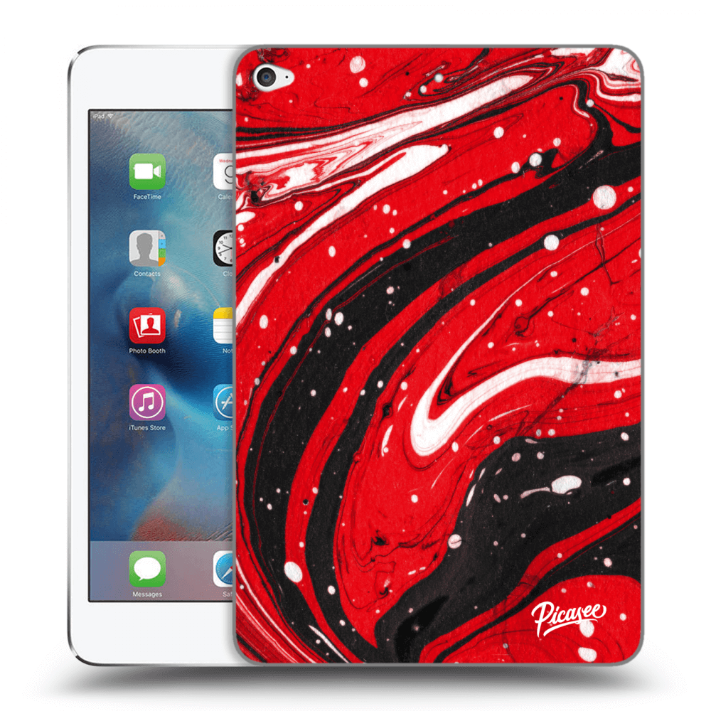 Picasee transparente Silikonhülle für Apple iPad mini 4 - Red black