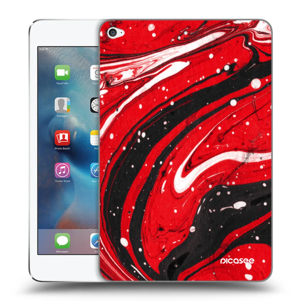 Picasee transparente Silikonhülle für Apple iPad mini 4 - Red black